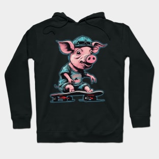 Skateboarding pig Hoodie